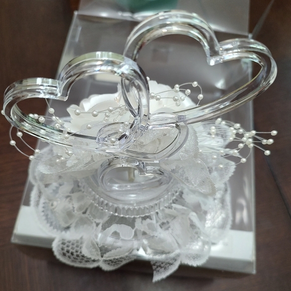 Wilton Simple Joys Wedding Cake Topper #103-150 Hearts Lace Roses Ellen Williams - Picture 3 of 14